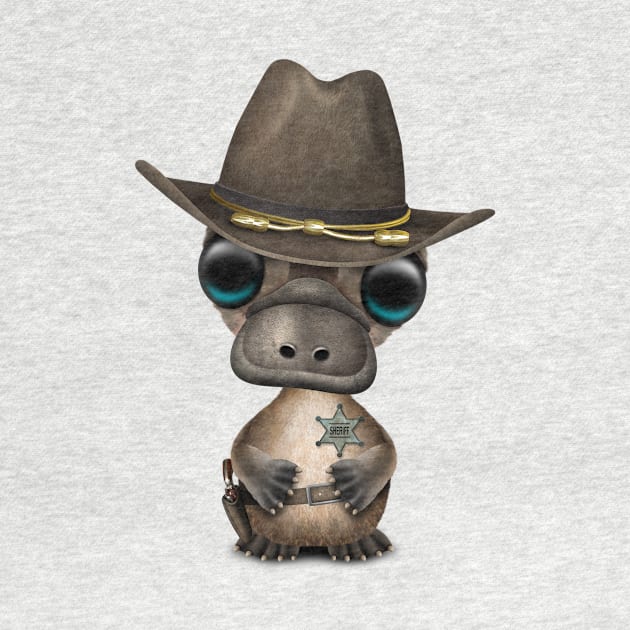 Cute Baby Platypus Sheriff by jeffbartels